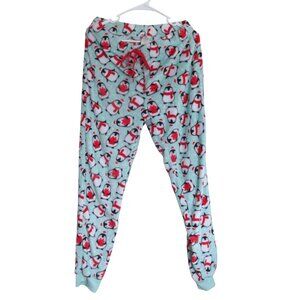 Secret Treasures Pajama Lounge Pants Womens M 8-10 Green Penguin Elastic Bottoms